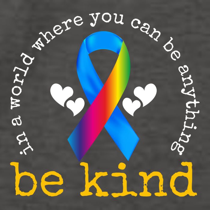 In A World Where You Can Be Anything Be Kind Autism Awareness Ribbon Vector Backpack