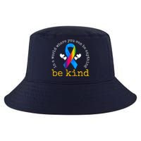 In A World Where You Can Be Anything Be Kind Autism Awareness Ribbon Cool Comfort Performance Bucket Hat