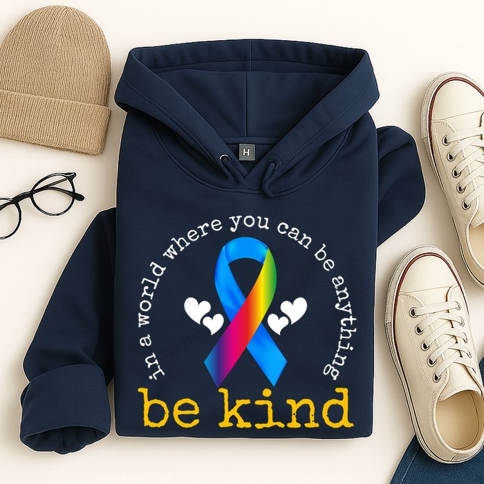 In A World Where You Can Be Anything Be Kind Autism Awareness Ribbon Hoodie