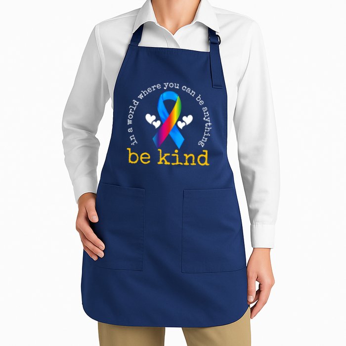 In A World Where You Can Be Anything Be Kind Autism Awareness Ribbon Apron