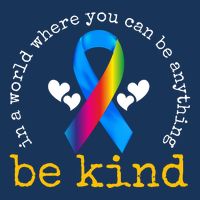 In A World Where You Can Be Anything Be Kind Autism Awareness Ribbon Drawstring Bag