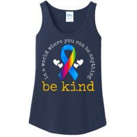 In A World Where You Can Be Anything Be Kind Autism Awareness Ribbon Ladies Essential Tank