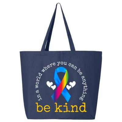 In A World Where You Can Be Anything Be Kind Autism Awareness Ribbon 25L Jumbo Tote