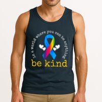 In A World Where You Can Be Anything Be Kind Autism Awareness Ribbon Tank Top