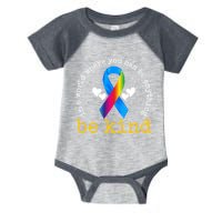 In A World Where You Can Be Anything Be Kind Autism Awareness Ribbon Infant Baby Jersey Bodysuit