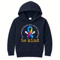 In A World Where You Can Be Anything Be Kind Autism Awareness Ribbon Kids Hoodie