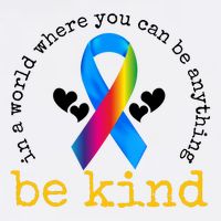 In A World Where You Can Be Anything Be Kind Autism Awareness Ribbon Garment-Dyed Sweatshirt