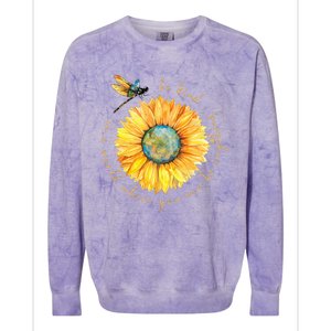 In A World Where You Can Be Anything Be Kind Sunflower Colorblast Crewneck Sweatshirt