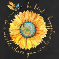 In A World Where You Can Be Anything Be Kind Sunflower Cool Comfort Performance Bucket Hat