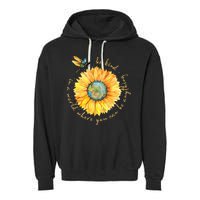 In A World Where You Can Be Anything Be Kind Sunflower Garment-Dyed Fleece Hoodie