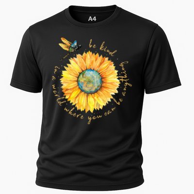 In A World Where You Can Be Anything Be Kind Sunflower Performance Shirt
