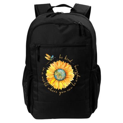 In A World Where You Can Be Anything Be Kind Sunflower Backpack