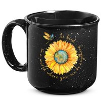 In A World Where You Can Be Anything Be Kind Sunflower 15oz Campfire Ceramic Mug