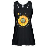 In A World Where You Can Be Anything Be Kind Sunflower Ladies Essential Flowy Tank