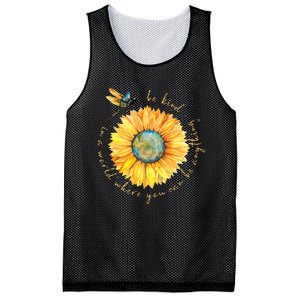 In A World Where You Can Be Anything Be Kind Sunflower Mesh Reversible Basketball Jersey Tank