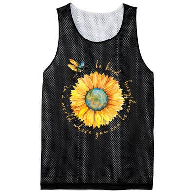 In A World Where You Can Be Anything Be Kind Sunflower Mesh Reversible Basketball Jersey Tank