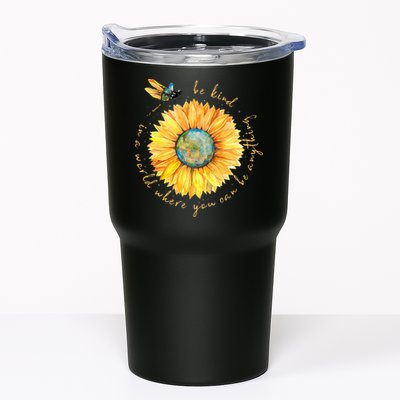 In A World Where You Can Be Anything Be Kind Sunflower Tumbler