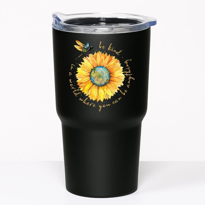 In A World Where You Can Be Anything Be Kind Sunflower Tumbler