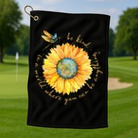 In A World Where You Can Be Anything Be Kind Sunflower Golf Towel