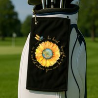 In A World Where You Can Be Anything Be Kind Sunflower Golf Towel