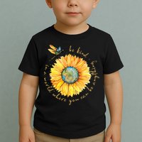 In A World Where You Can Be Anything Be Kind Sunflower Toddler T-Shirt