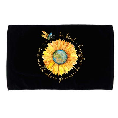 In A World Where You Can Be Anything Be Kind Sunflower Microfiber Hand Towel