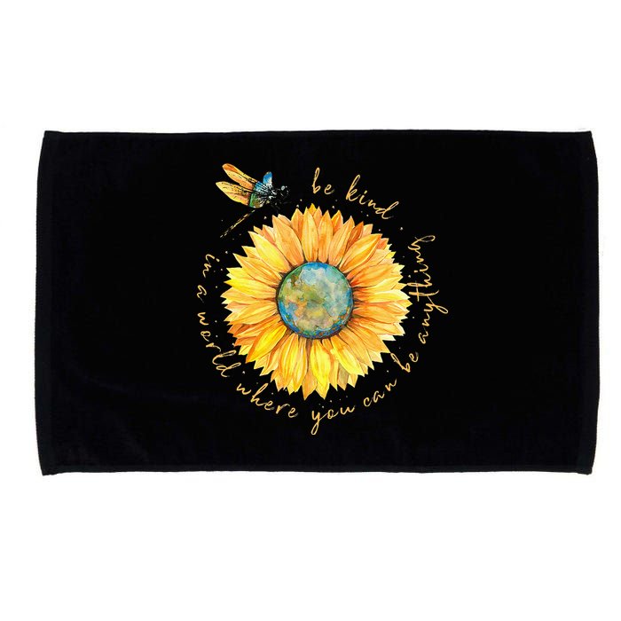 In A World Where You Can Be Anything Be Kind Sunflower Microfiber Hand Towel