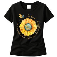 In A World Where You Can Be Anything Be Kind Sunflower Womens T-Shirt