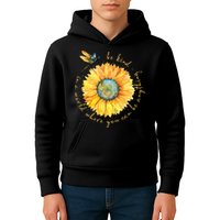 In A World Where You Can Be Anything Be Kind Sunflower Kids Hoodie