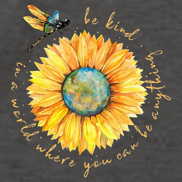 In A World Where You Can Be Anything Be Kind Sunflower Vector Backpack