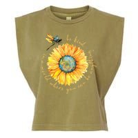 In A World Where You Can Be Anything Be Kind Sunflower Garment-Dyed Women's Muscle Tee