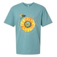In A World Where You Can Be Anything Be Kind Sunflower Sueded Cloud Jersey T-Shirt