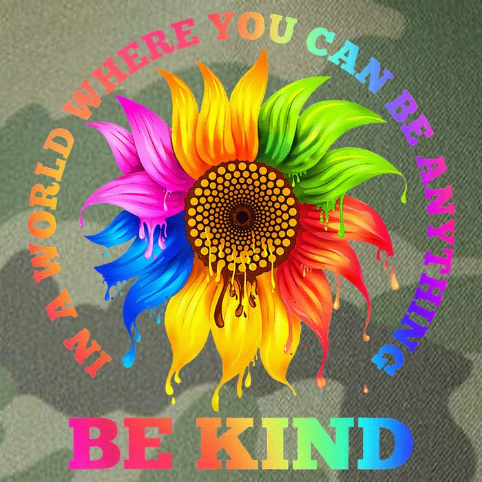 In A World Where You Can Be Anything BE KIND LGBT Rainbow Legacy Tie Dye Trucker Hat