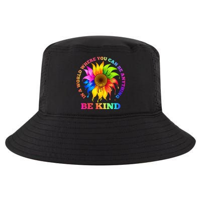 In A World Where You Can Be Anything BE KIND LGBT Rainbow Cool Comfort Performance Bucket Hat