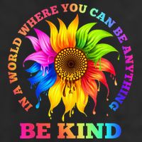 In A World Where You Can Be Anything BE KIND LGBT Rainbow Cool Comfort Performance Bucket Hat