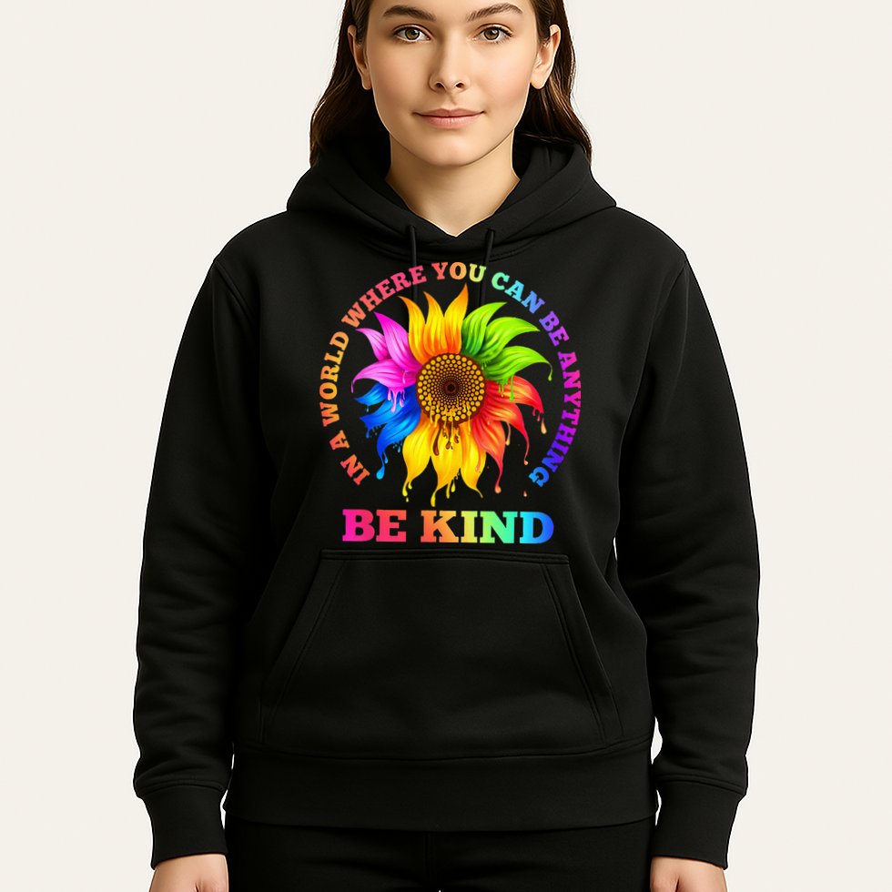 In A World Where You Can Be Anything BE KIND LGBT Rainbow Hoodie