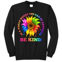 In A World Where You Can Be Anything BE KIND LGBT Rainbow Sweatshirt