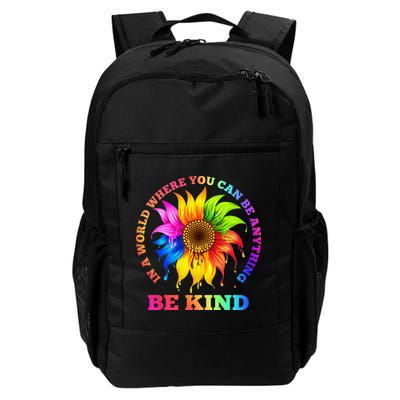 In A World Where You Can Be Anything BE KIND LGBT Rainbow Backpack
