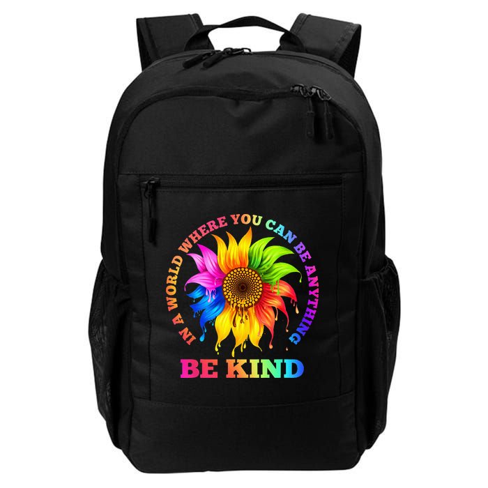 In A World Where You Can Be Anything BE KIND LGBT Rainbow Backpack