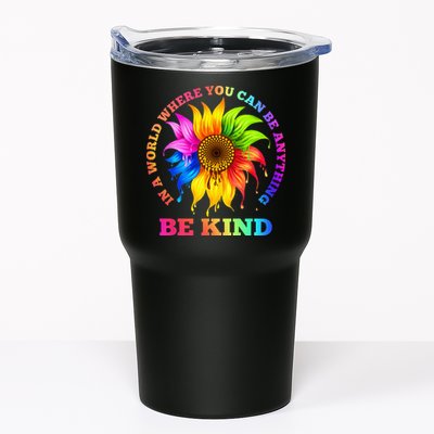 In A World Where You Can Be Anything BE KIND LGBT Rainbow Tumbler
