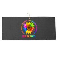 In A World Where You Can Be Anything BE KIND LGBT Rainbow Large Microfiber Waffle Golf Towel