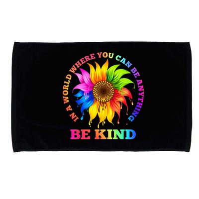 In A World Where You Can Be Anything BE KIND LGBT Rainbow Microfiber Hand Towel