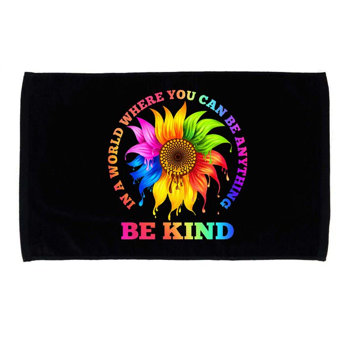 In A World Where You Can Be Anything BE KIND LGBT Rainbow Microfiber Hand Towel