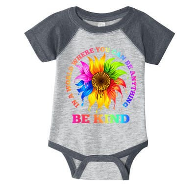 In A World Where You Can Be Anything BE KIND LGBT Rainbow Infant Baby Jersey Bodysuit