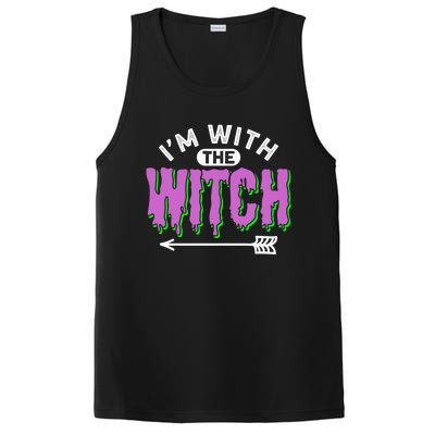 I Am With The Witch Halloween Witch Im With The Witch Funny Gift PosiCharge Competitor Tank