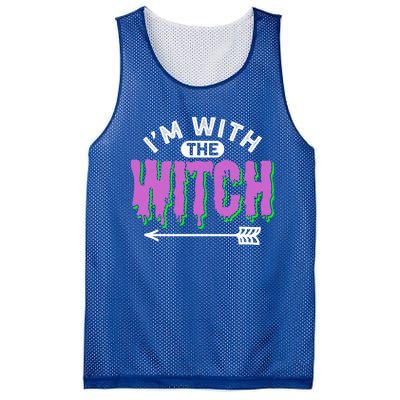 I Am With The Witch Halloween Witch Im With The Witch Funny Gift Mesh Reversible Basketball Jersey Tank