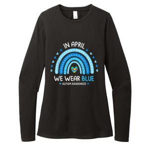 In April We Wear Blue Rainbow Autism Awareness Puzzle Love Womens CVC Long Sleeve Shirt