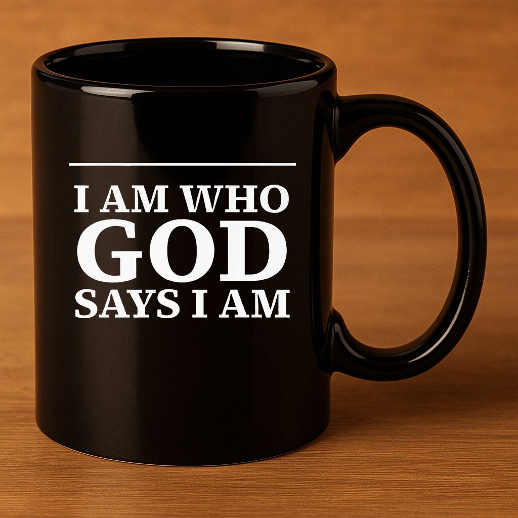 I AM WHO GOD SAYS I AM  11oz C Handle Ceramic Mug
