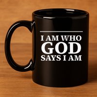 I AM WHO GOD SAYS I AM  11oz C Handle Ceramic Mug