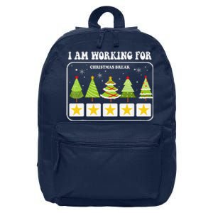 I Am Working For Christmas Break 5 Stars Xmas Tree 16 in Basic Backpack